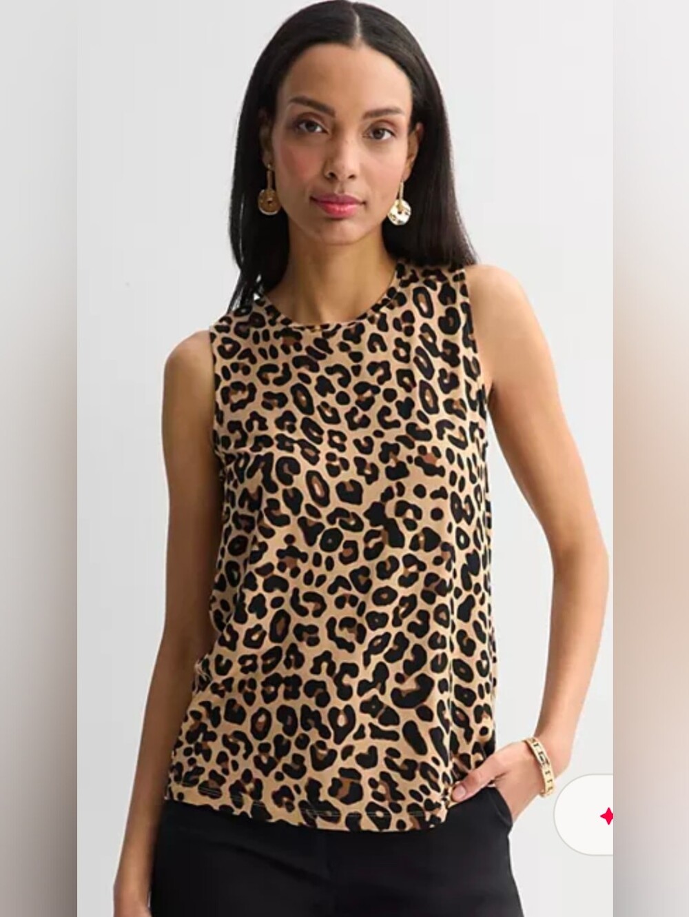 Chico's Reversible Leopard Print / Black and Tan Sleeveless Top Small 1